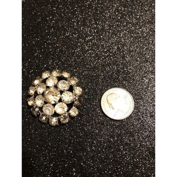 Vintage Silver tone Rhinestone Brooch Pin‎ - Picture 3 of 3